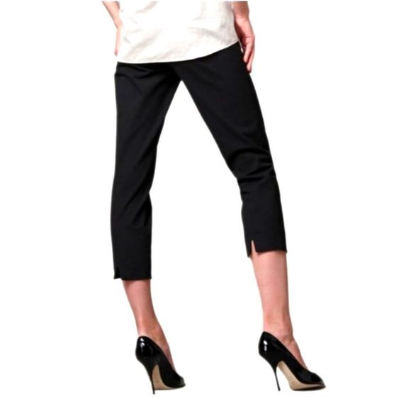Piazza Sempione Pants - Piazza Sempione Italy 'Audrey' Cropped Black Dress Pants
